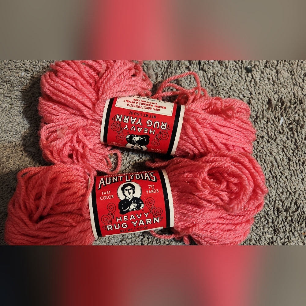 American Thread Aunt Lydia's Heavy Rug Yarn Vintage Lot Of 2